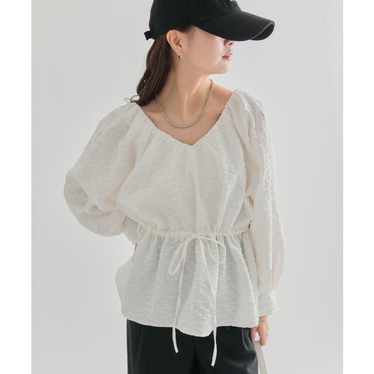 【mystic】エンボスパフ 長袖ブラウス | PAL GROUP OUTLET | 詳細画像9 