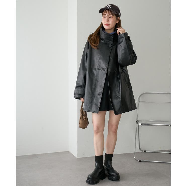 【Discoat】フェイクレザースタンドコート | PAL GROUP OUTLET | 詳細画像14 