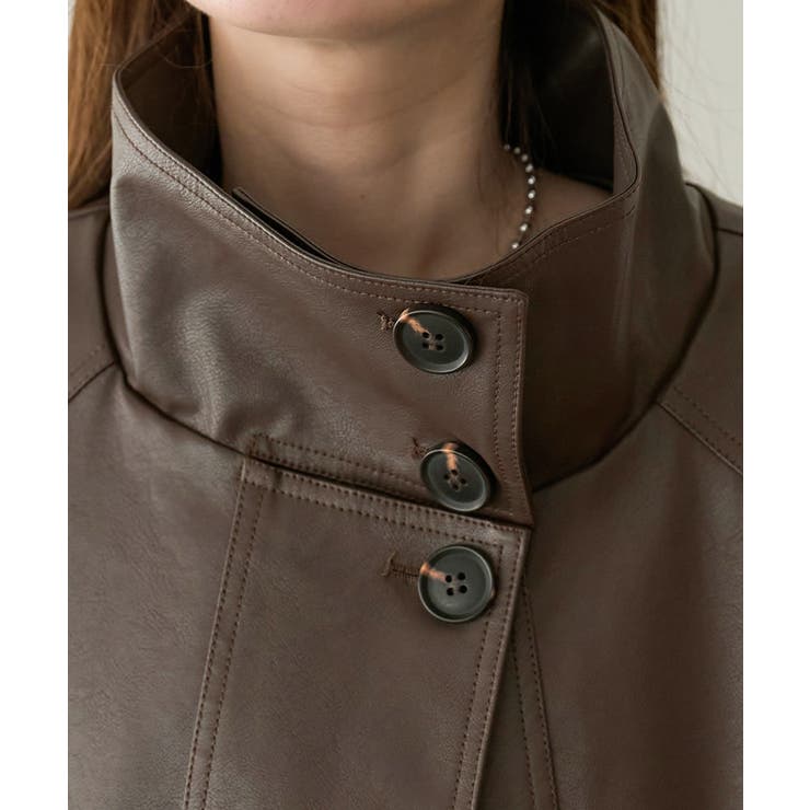 【Discoat】フェイクレザースタンドコート | PAL GROUP OUTLET | 詳細画像17 