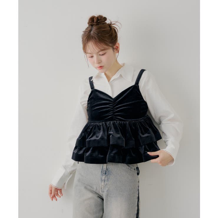 【Chico】ベロア刺繍ラッフルビスチェ | PAL GROUP OUTLET | 詳細画像14 