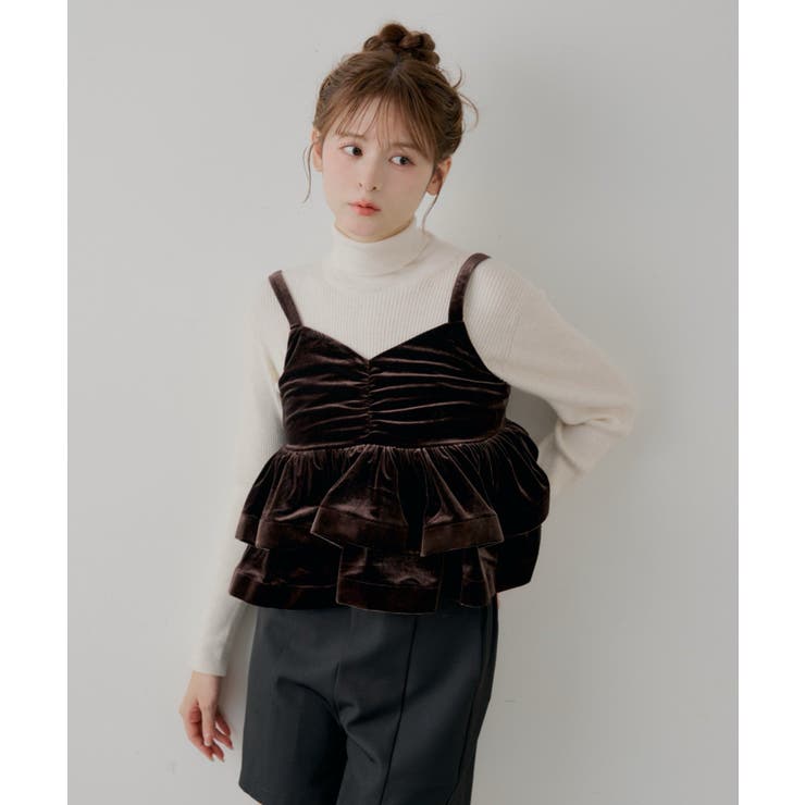 【Chico】ベロア刺繍ラッフルビスチェ | PAL GROUP OUTLET | 詳細画像9 