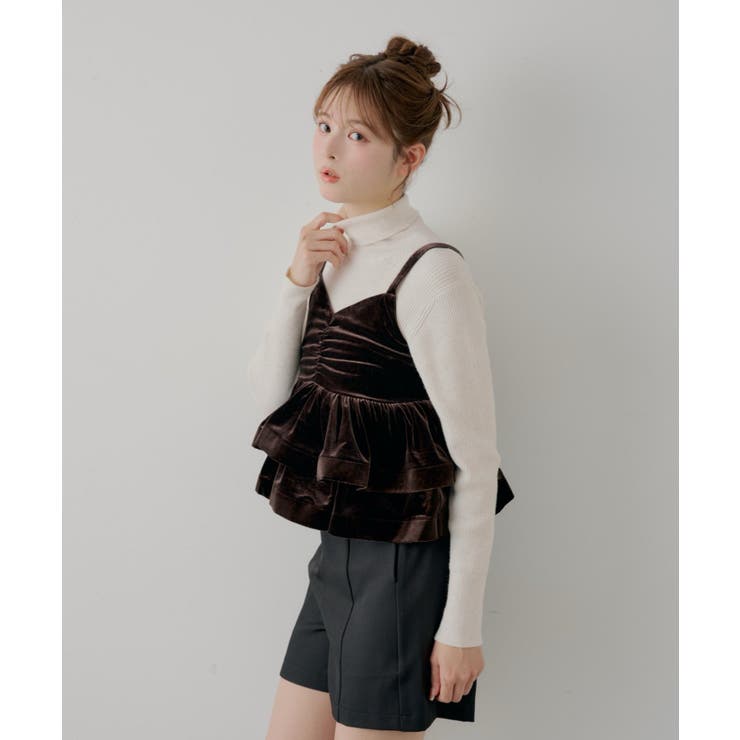 【Chico】ベロア刺繍ラッフルビスチェ | PAL GROUP OUTLET | 詳細画像10 