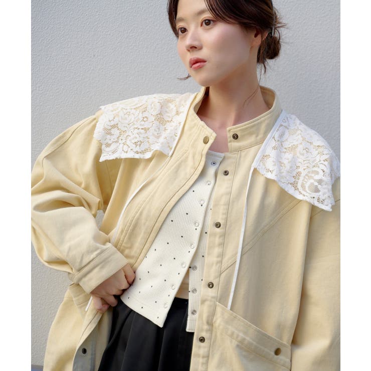 【Kastane】カラーツイルレース付きジャケット | PAL GROUP OUTLET | 詳細画像13 