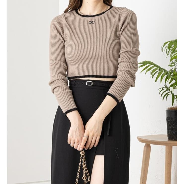 Chico】長袖胸刺繍リブニット[品番：PALW0002566]｜PAL GROUP OUTLET