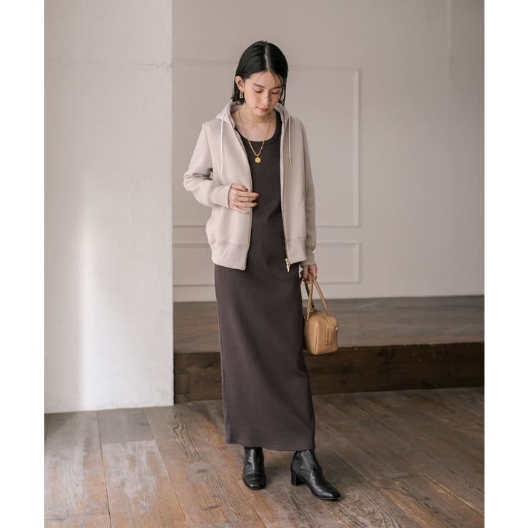 リヴドロワ スポンジダンボールZIPパーカー ブラウン リヴドロワ