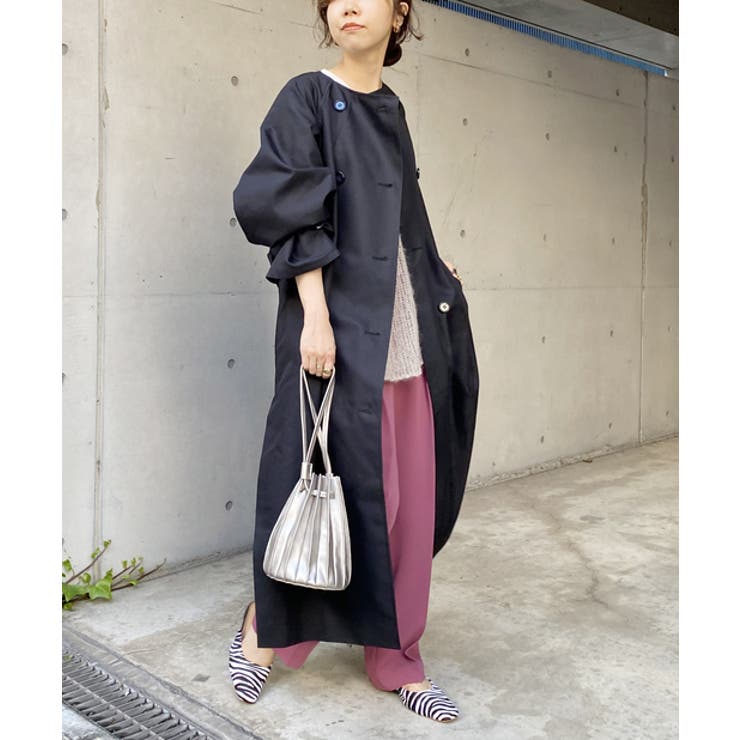 CAPRICIEUX LE'MAGE ノーカラートレンチコートセール CAPRICIEUX LE'MAGE（カプリシューレマージュ）の「ノーカラー