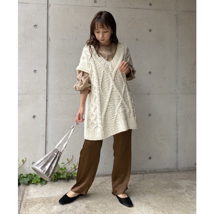 CAPRICIEUX LE'MAGE　スピンドルハンドニットベスト CAPRICIEUX LE'MAGE】スピンドルハンドニットベスト[品番：PALW0000154