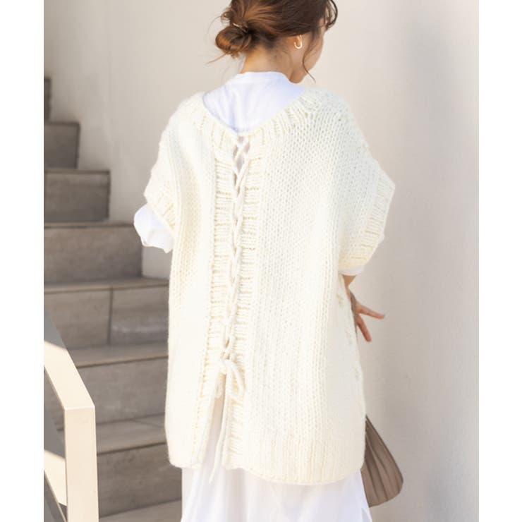 CAPRICIEUX LE'MAGE】スピンドルハンドニットベスト[品番：PALW0000154