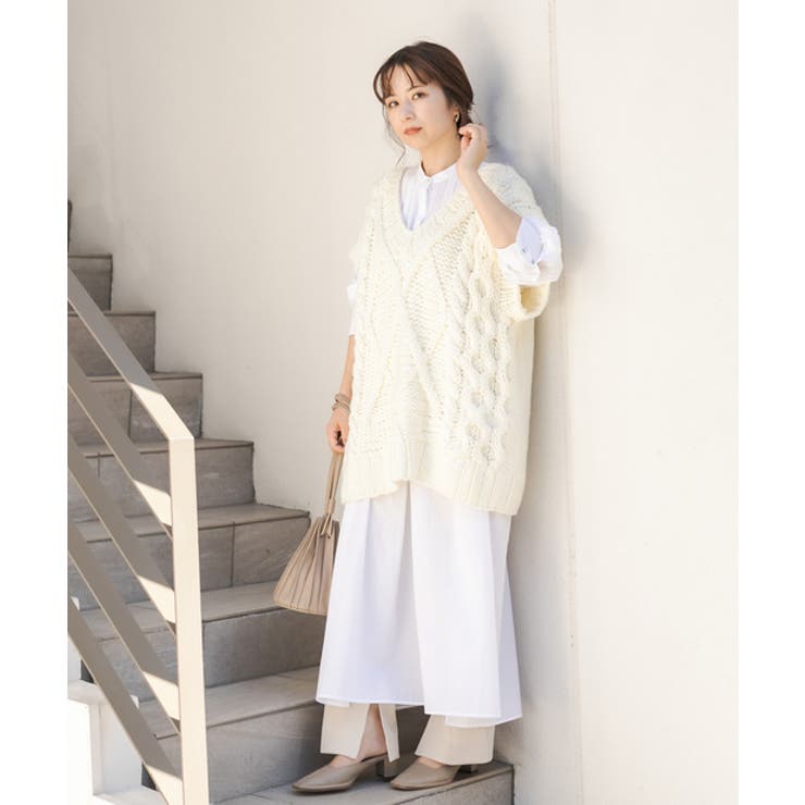 CAPRICIEUX LE'MAGE】スピンドルハンドニットベスト[品番：PALW0000154