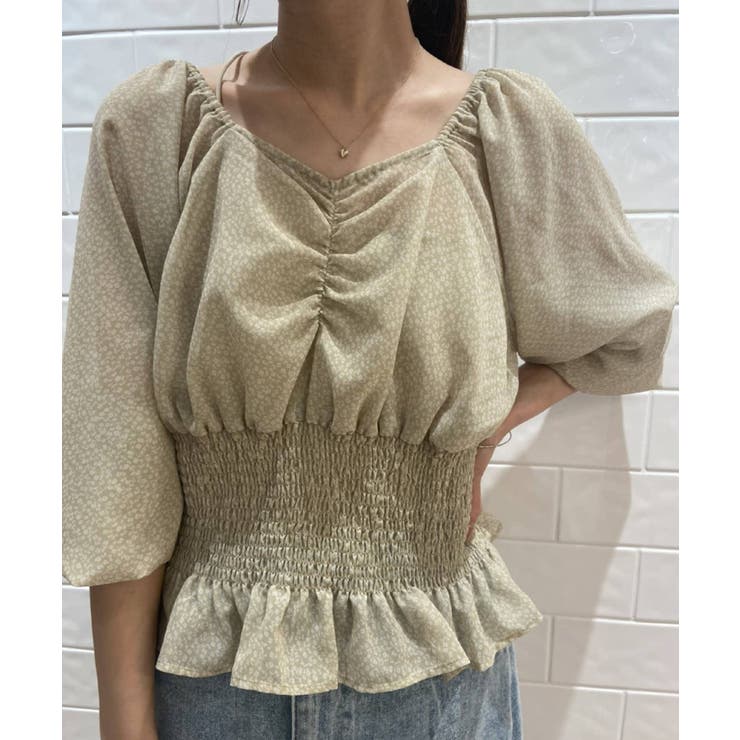 mystic】[mline]ウエストシャーリングシアーブラウス[品番