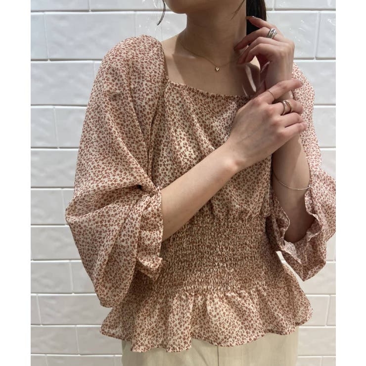 mystic】[mline]ウエストシャーリングシアーブラウス[品番