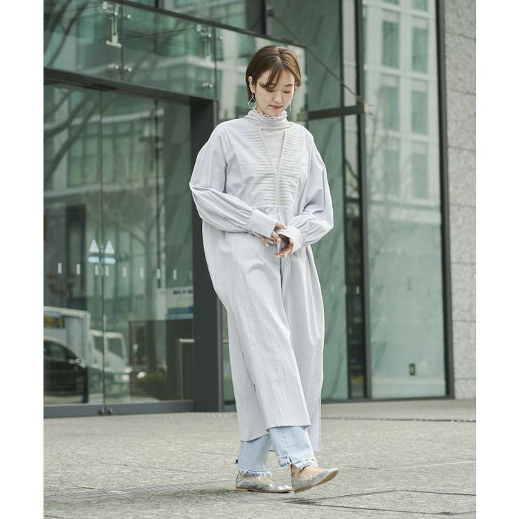 doudou ワンショルダー ワンピース（DouDou】刺繍カフタンワンピース  