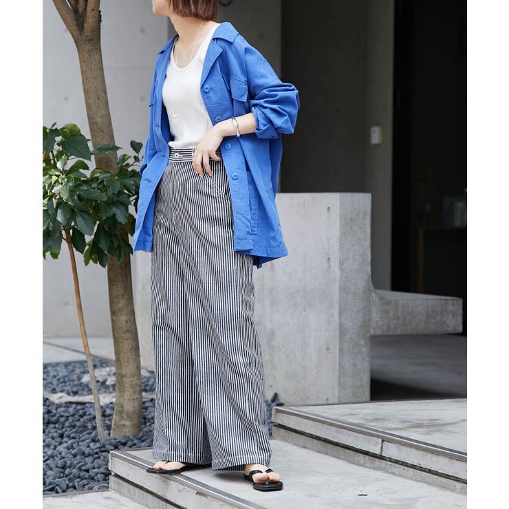 CIAOPANIC TYPY】ヒッコリーペインターワイドパンツ[品番：PALW0000715