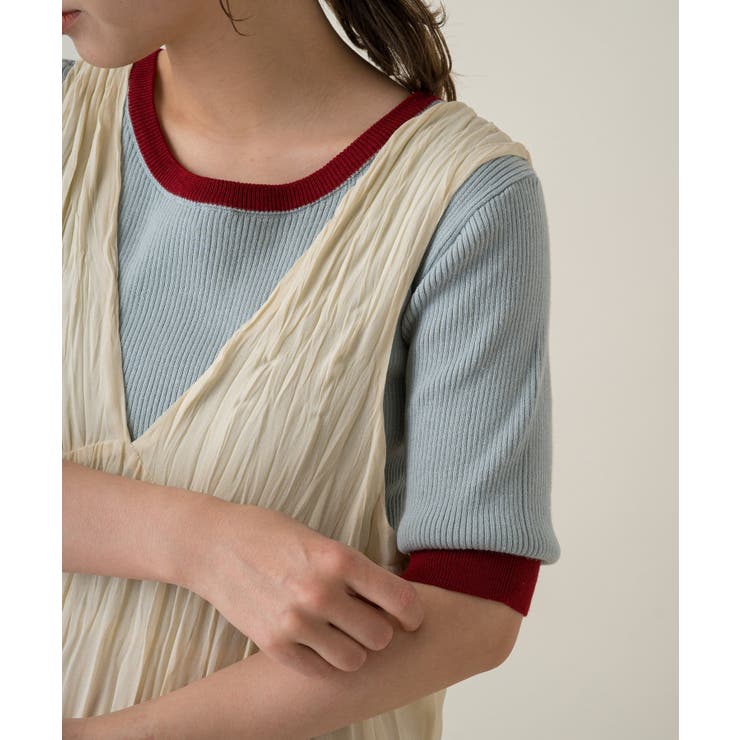 【Kastane】配色リンガーリブニットTee | PAL GROUP OUTLET | 詳細画像1 