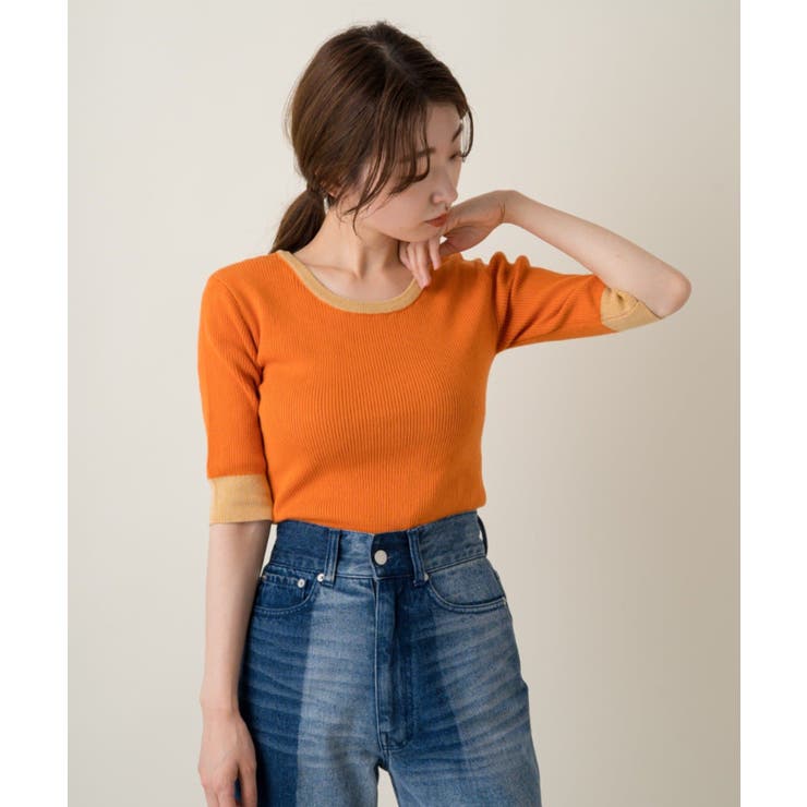 【Kastane】配色リンガーリブニットTee | PAL GROUP OUTLET | 詳細画像16 