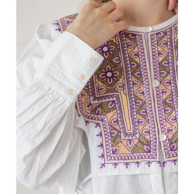 Kastane】ラバリ刺繍コットンブラウス[品番：PALW0001369]｜PAL