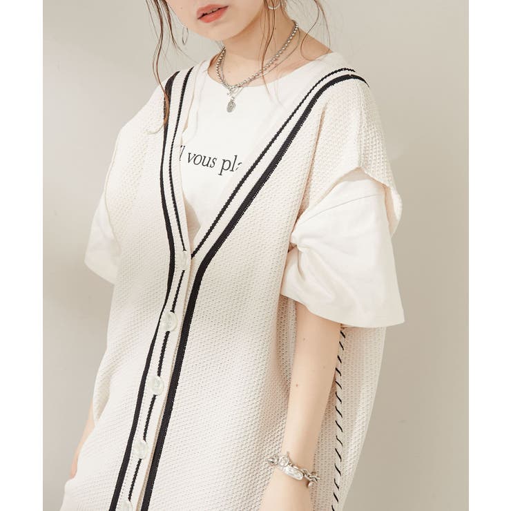Who S Who Chico ライン入りベストカーディガン 品番 Palw Pal Group Outlet パルグループアウトレット のレディースファッション通販 Shoplist ショップリスト