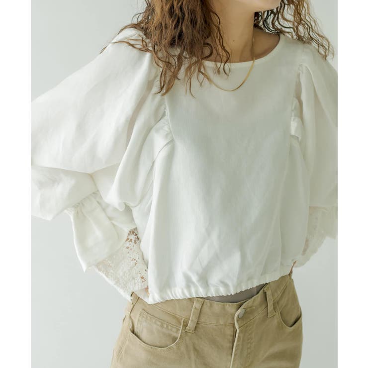 【mystic】袖口レースフリルブラウス[品番：PALW0001430]｜PAL GROUP  OUTLET（パルグループアウトレット）のレディースファッション通販｜SHOPLIST（ショップリスト）