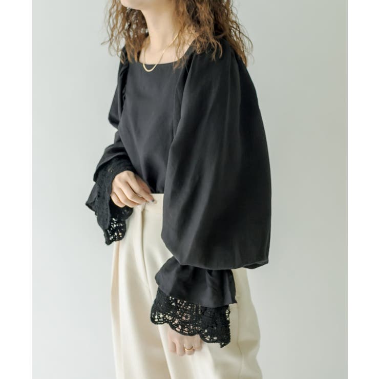 【mystic】袖口レースフリルブラウス[品番：PALW0001430]｜PAL GROUP  OUTLET（パルグループアウトレット）のレディースファッション通販｜SHOPLIST（ショップリスト）