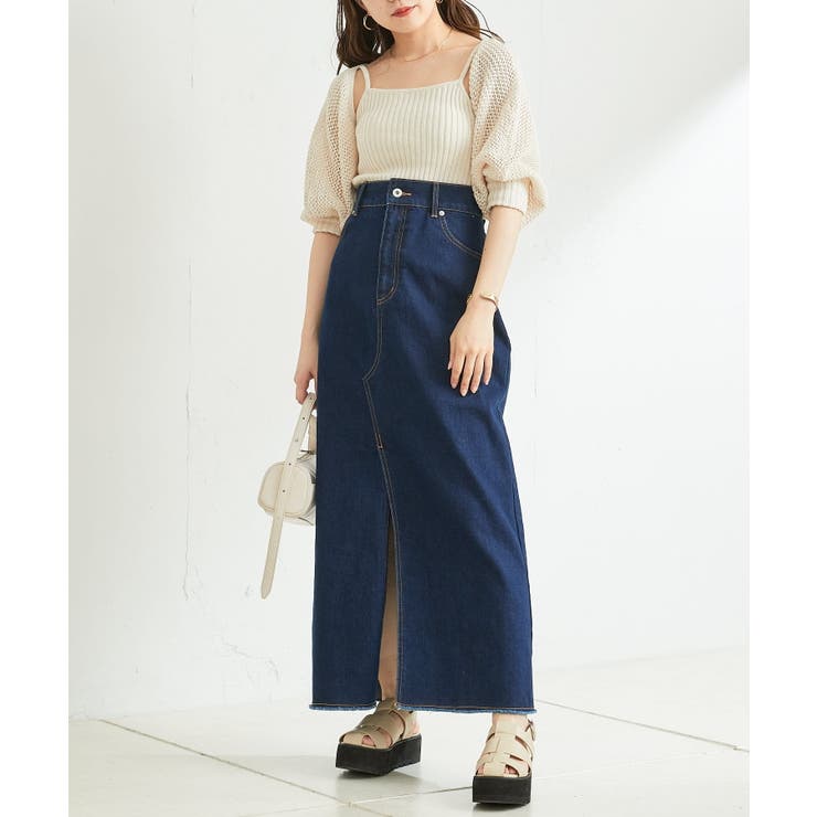 【Chico】スリットロングデニムスカート[品番：PALW0001574]｜PAL GROUP  OUTLET（パルグループアウトレット）のレディースファッション通販｜SHOPLIST（ショップリスト）