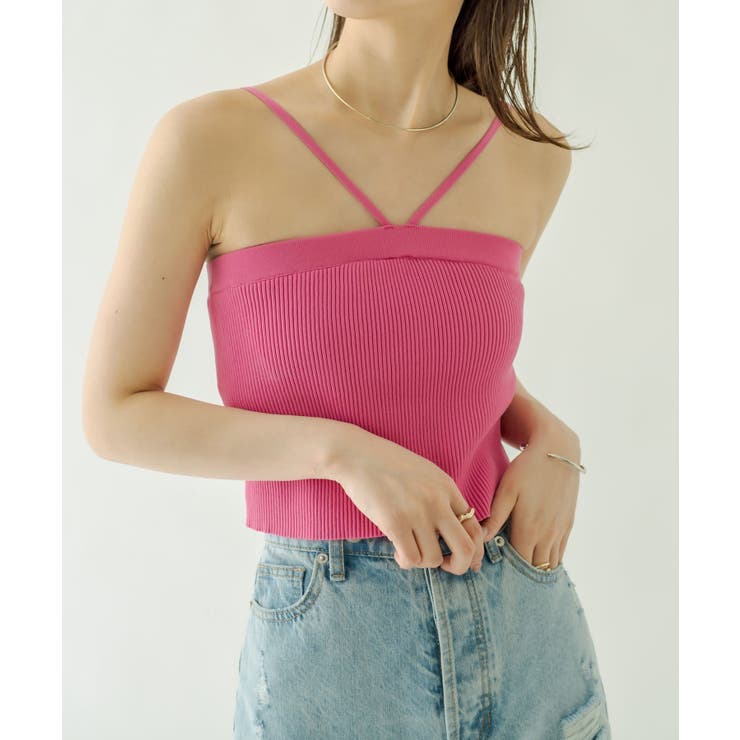awit ニットキャミソール　CANDY SLEEVELESS-MINT