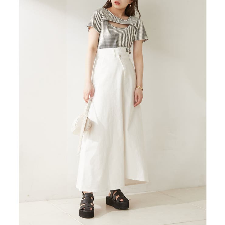 専用　BLAMINK ホワイトデニムフレアスカート 36 専用 BLAMINK ホワイトデニムフレアスカート 36