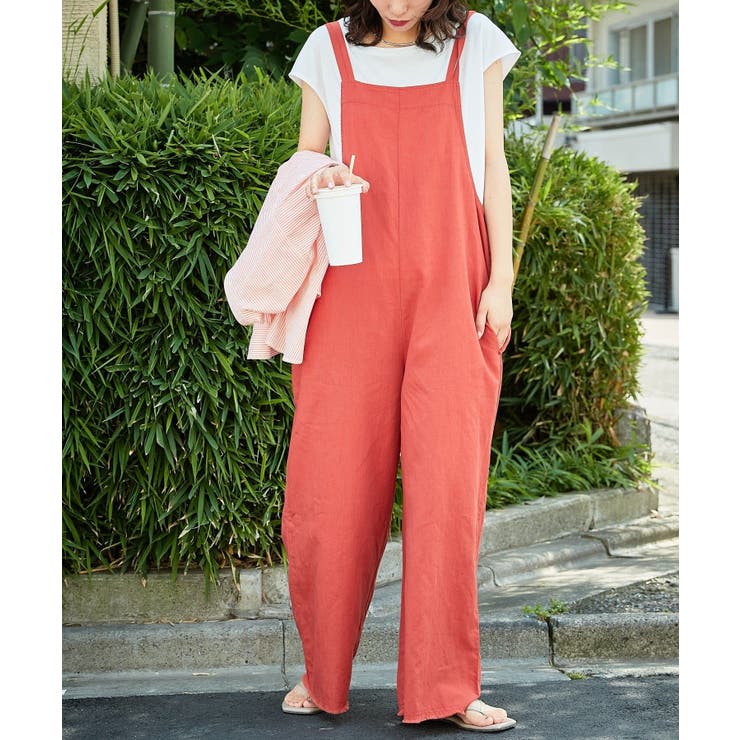 CIAOPANIC TYPY】微光沢リネンキャミサロペット[品番
