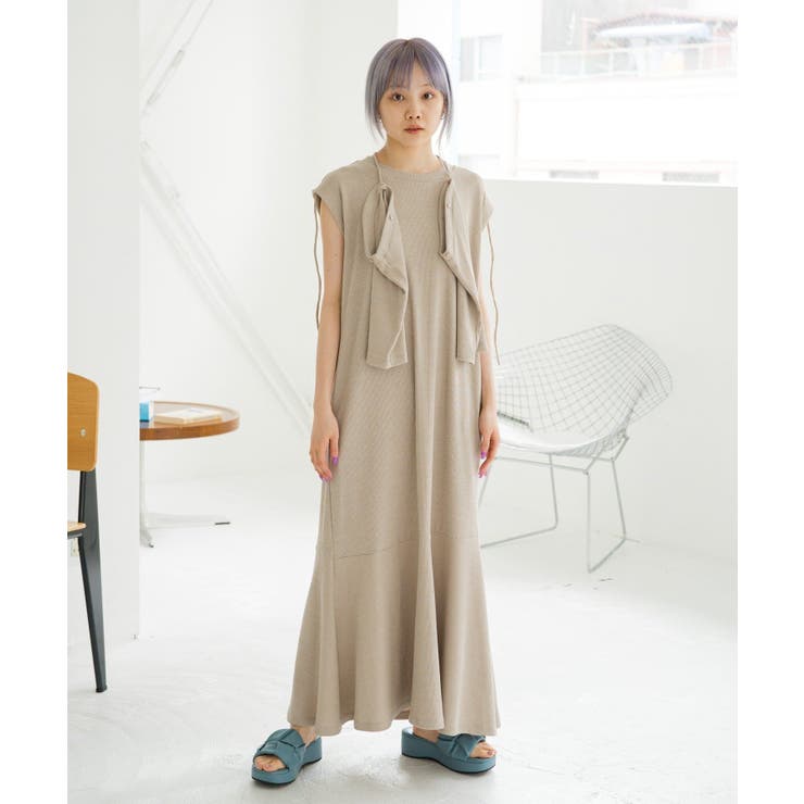 kastane ティアードワンピース インド綿ティアードロングワンピース（ワンピース）｜Kastane