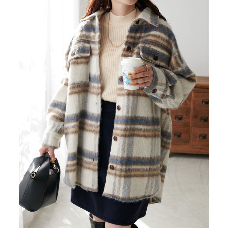 Discoat】シャギーチェックビッグシャツ[品番：PALW0001750]｜PAL GROUP  OUTLET（パルグループアウトレット）のレディースファッション通販｜SHOPLIST（ショップリスト）