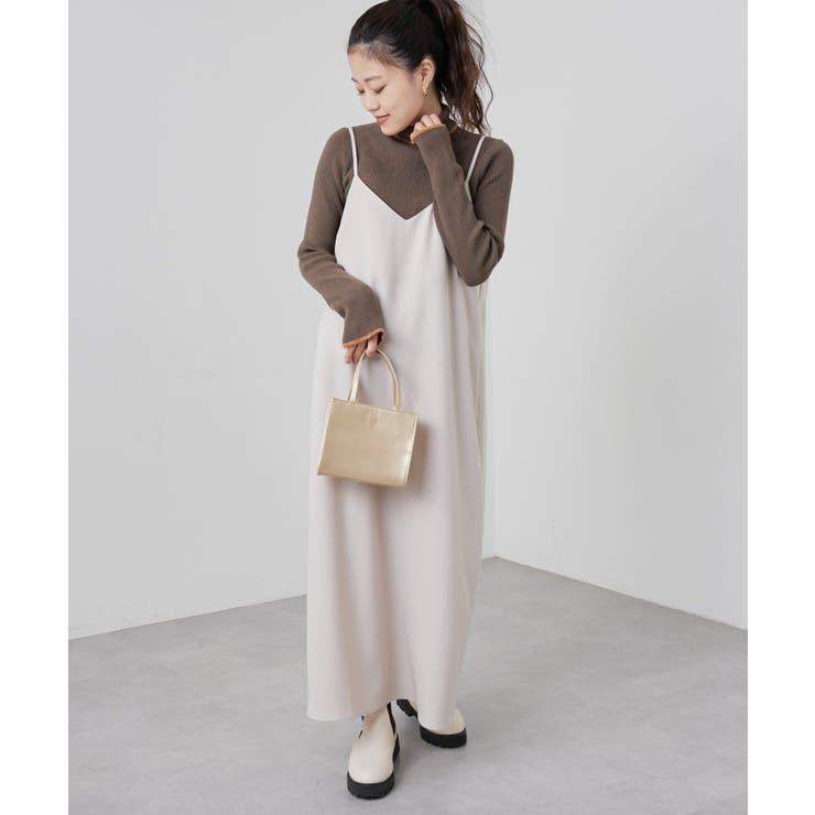 CIAOPANIC TYPY】テックウールVネックキャミワンピース [品番