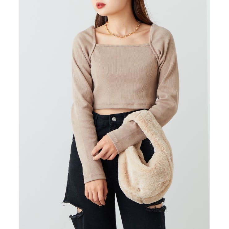 レペット リブ ショートトップス M miniministore リブニット トップス レディース ショート丈