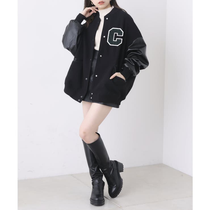 Chico（チコ）の「【2022AW】ワッペン付きルーズスタジャン