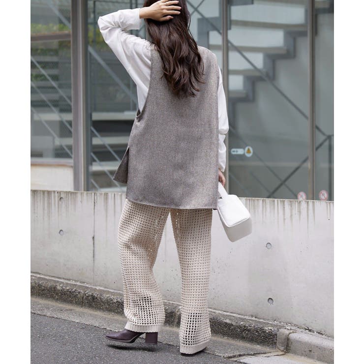 CIAOPANIC TYPY】メッシュ編みニットパンツ[品番：PALW0001881