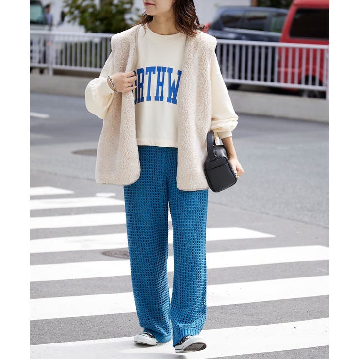 CIAOPANIC TYPY】メッシュ編みニットパンツ[品番：PALW0001881