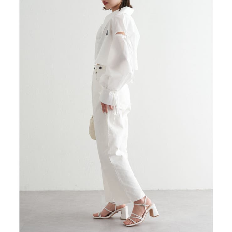 uncrave WHITE デニムパンツ ワイドデニム タックワイドパンツ ご好評