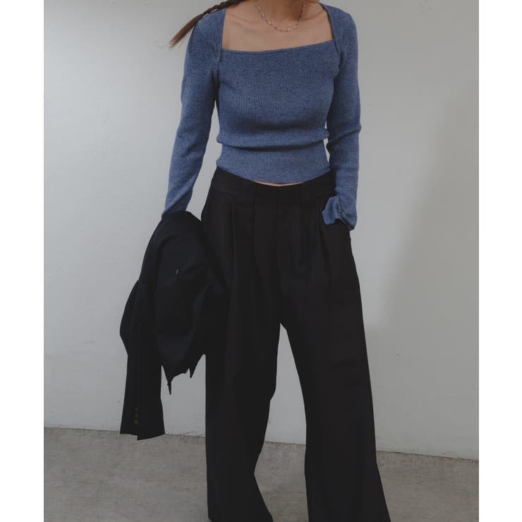 Square wide neck knit | Pasterip(パセリ)レディース | PAL