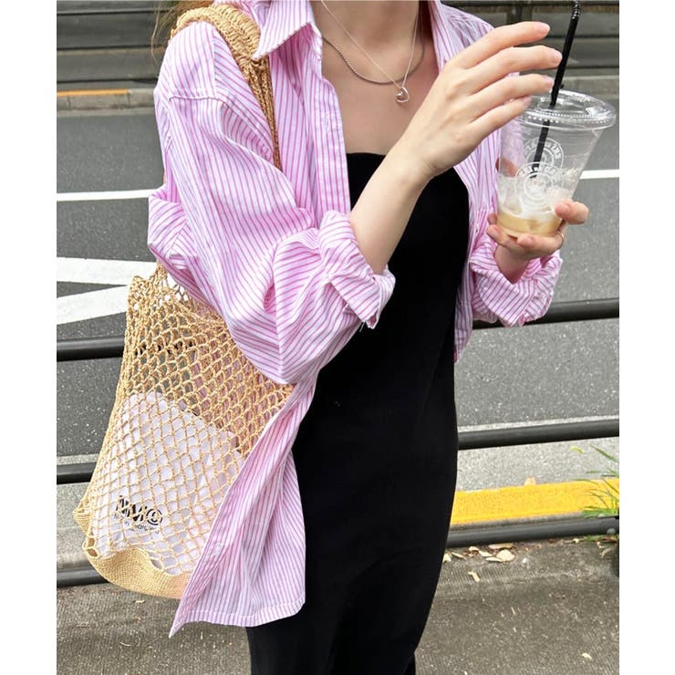 SHENERY】ベーシックストライプオーバーシャツ[品番