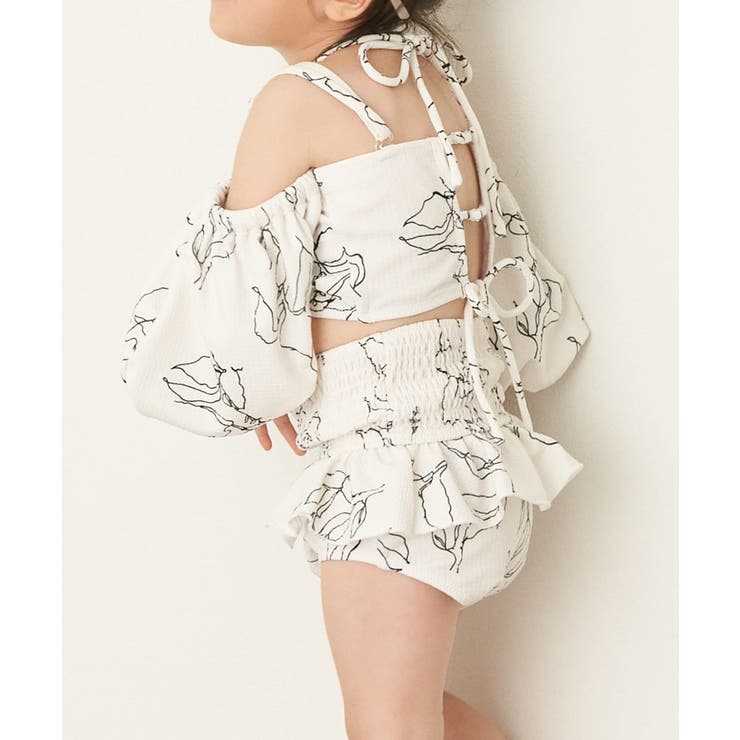 chico】シャーリングオフショル水着セット 水着】シャーリング