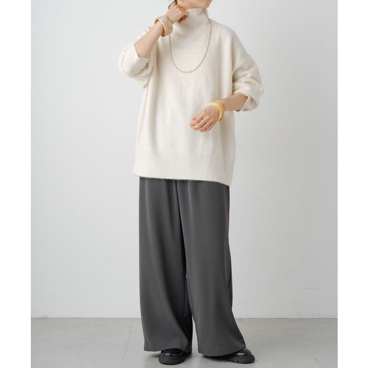 Omekashi - 【新品】Omekashi  アルパカ混タートルニット マイナス5キロ見えニット】リネンワイドニットプルオーバー