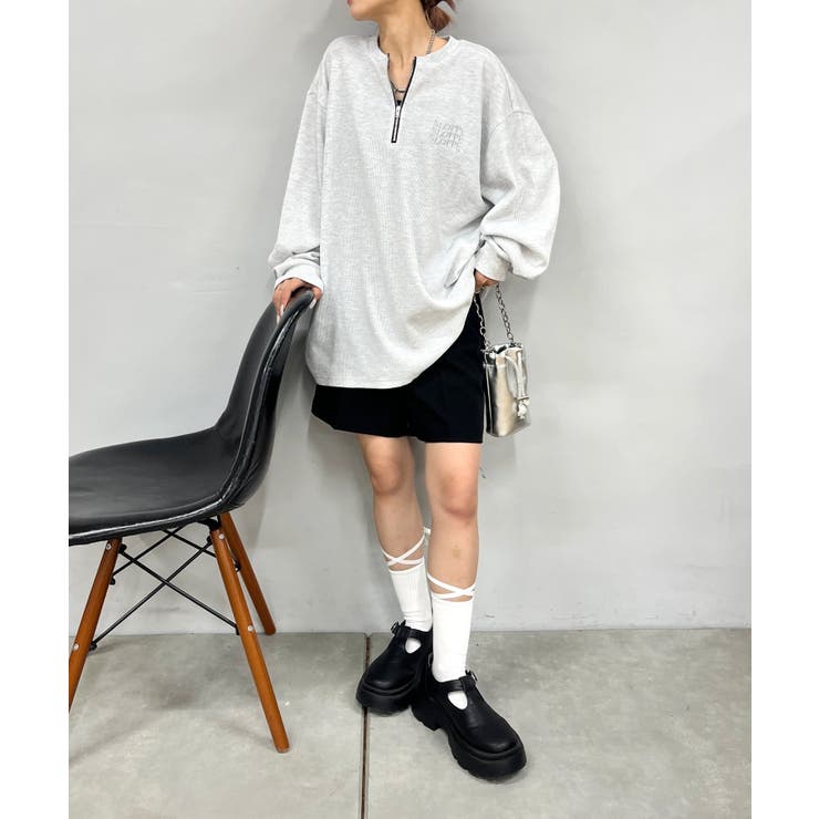 WHO'S WHO gallery】ワッフルハーフジップビッククルー[品番