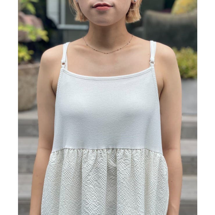 タグ付き★異素材ティアードキャミワンピース タグ付き☆異素材ティアードキャミワンピース