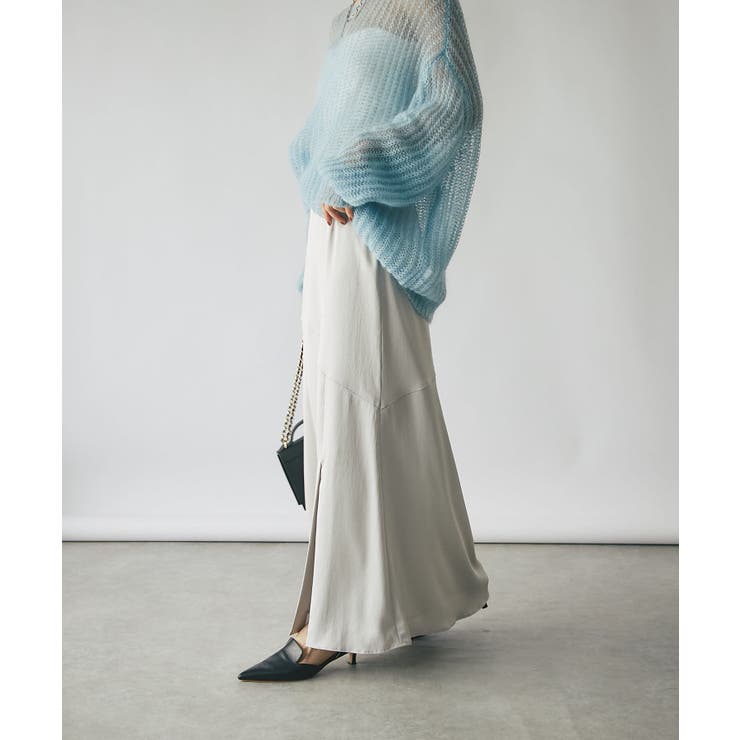 美品【RIVE DROITE リブドロワ】サテンプリーツ ロングスカート〈38〉 美品【RIVE DROITE リブドロワ】サテンプリーツ ロングスカート