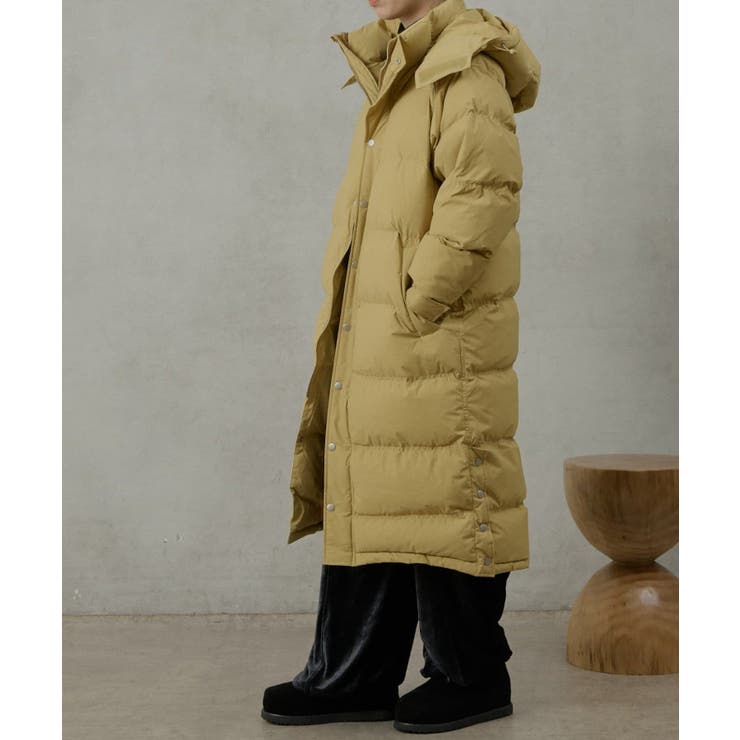 earthy_】ロングハイブリットダウンコート[品番:PALW0003476 earthy_】ロングハイブリットダウンコート[品番:PALW0003476