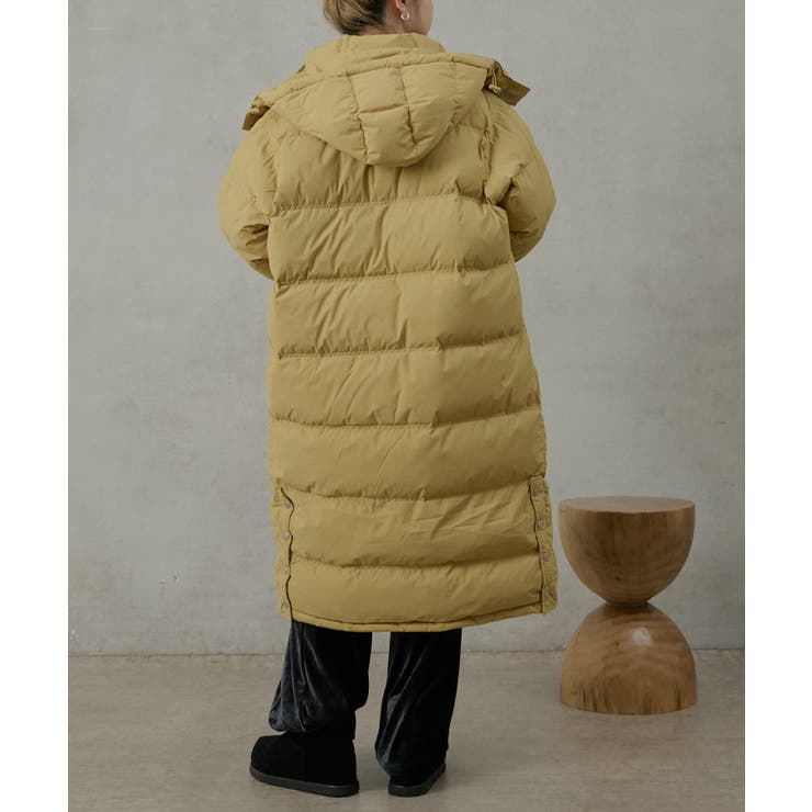 earthy_】ロングハイブリットダウンコート[品番:PALW0003476 earthy_】ロングハイブリットダウンコート[品番:PALW0003476