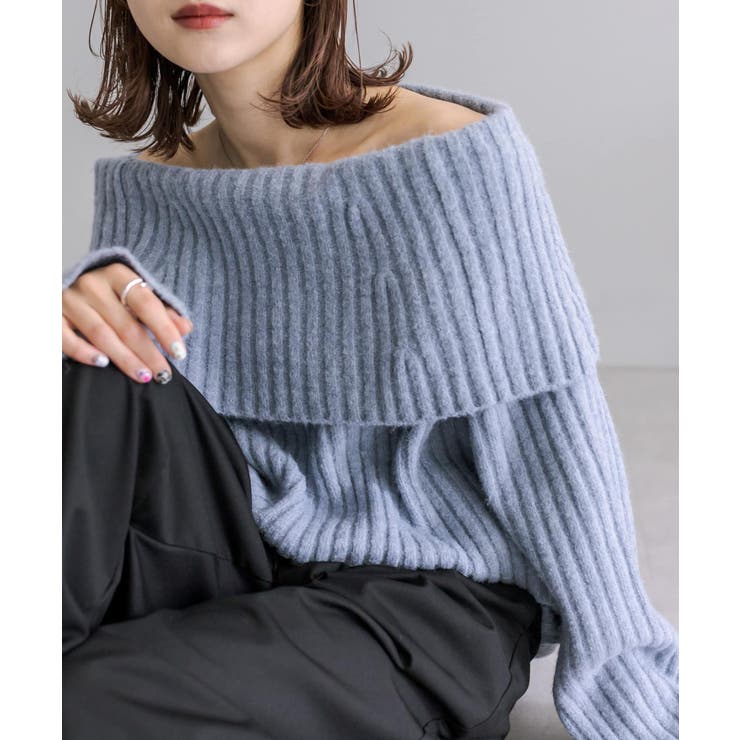 BLU | 【mystic】オフショルニット | PAL GROUP OUTLET