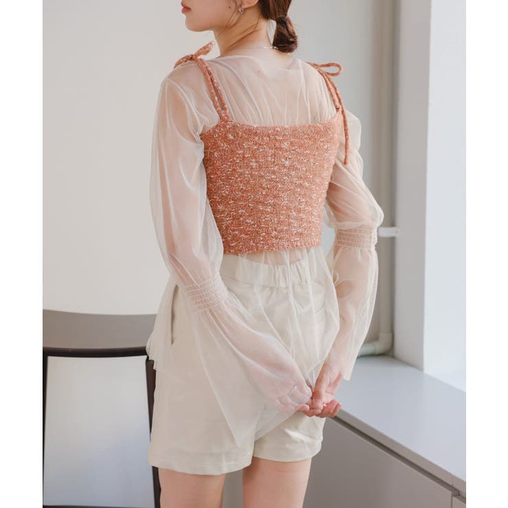 【Kastane】チュールシャーリングTEE＆ニットビスチェSET[品番：PALW0002887]｜PAL GROUP  OUTLET（パルグループアウトレット）のレディースファッション通販｜SHOPLIST（ショップリスト）