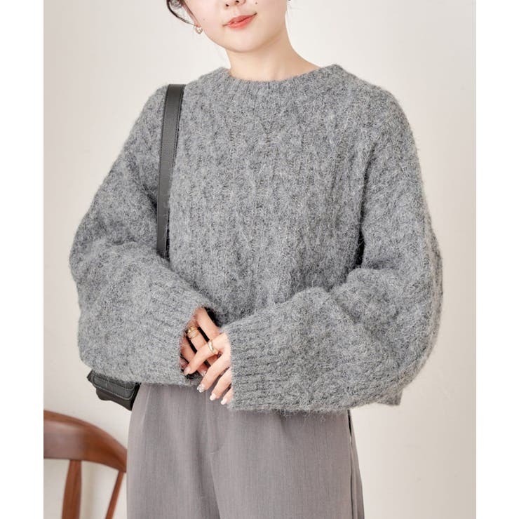 Chico】ショート丈シャギーケーブルニット[品番：PALW0002877]｜PAL