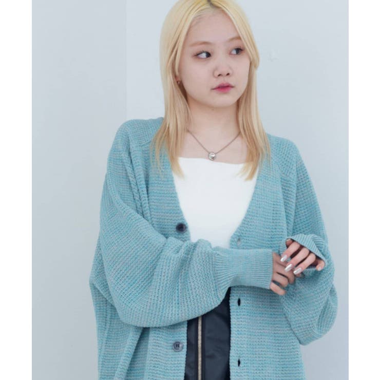 BLU | 【Kastane】MIX YARN WAFFLE KNIT CARDIGAN | PAL GROUP OUTLET
