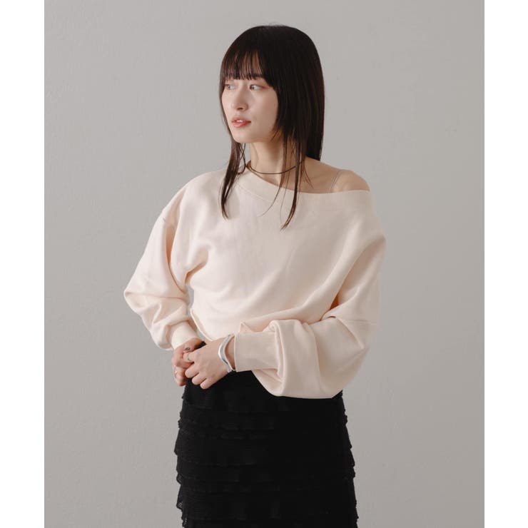Kastane】オフショルピグメントスウェット[品番：PALW0003095