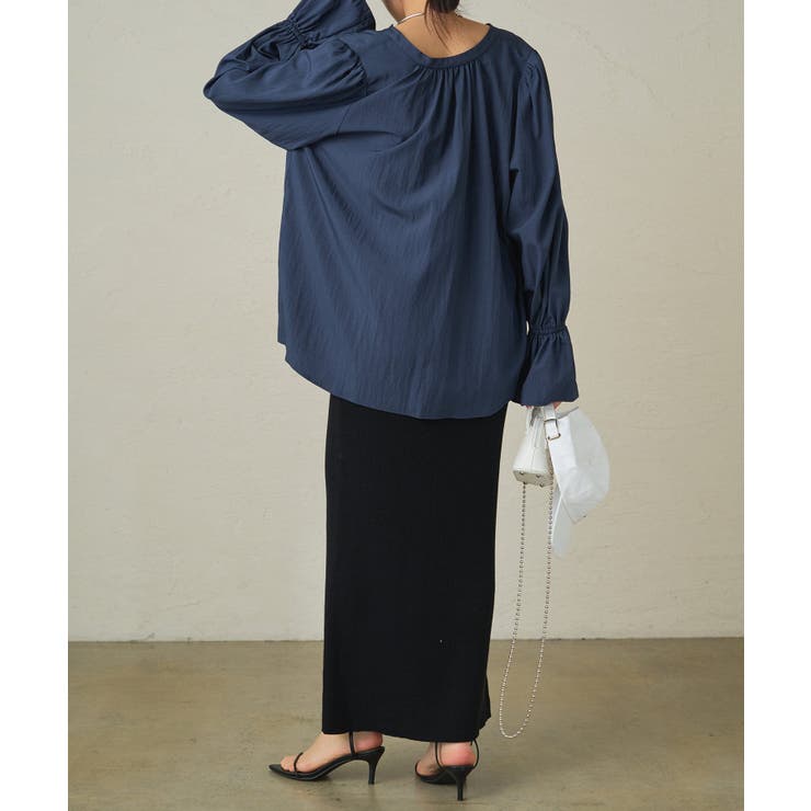 【Loungedress】2WAYスキッパーブラウス　ブラック パル PAL 【Loungedress】2WAYスキッパーブラウス （black